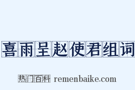 喜雨呈赵使君组词是什么意思的图片